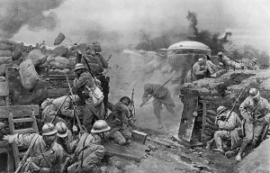 Matania Prints: Development of trench warfare in France by Matania