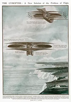 Early Prints: Diagram showing a flying machine designed by Scottish engineer Mr George Louis Outdrum Davidson