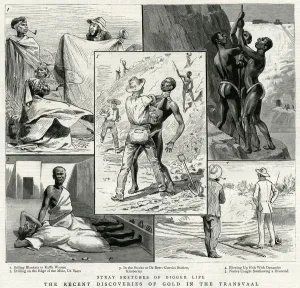 Mines Prints: Diamond mines workers 1887
