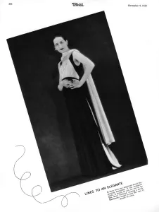 Columnist Prints: Diana Vreeland wearing elegant Mainbocher dress