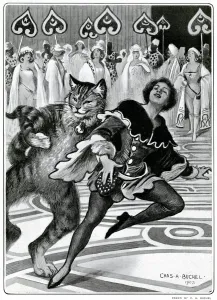 Warren Prints: Dick Whittington and his cat at the London Hippodrome
