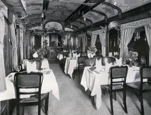 Opulent Prints: Dining car of the Cote D Azur Express