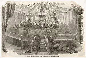 Hawkins Prints: DINING INSIDE IGUANODON 1854