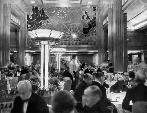 Ocean Prints: Dining room of the Queen Mary on her maiden voyage
