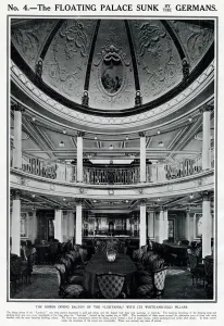 Saloon Prints: Dining saloon of the Lusitania