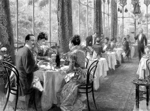 1899 Prints: Dinner at the Grand Hotel de Quirinal, Rome