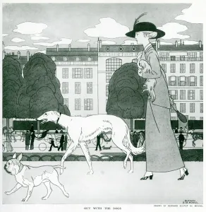 Walks Prints: Out with the dogs 1913