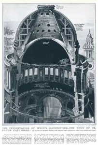 Architecture Prints: Dome of St. Pauls Cathedral by S. W. Clatworthy