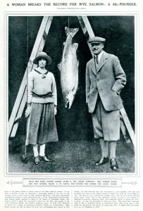 1923 Prints: Doreen Davey with record-breaking Wye salmon 1923