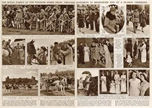 Marriage Prints: Double page spread from The Illustrated London News showing photographs of the royal