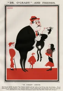 Acting Prints: Dr O Grady Arrives - Cast caricatures