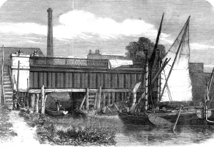 Works Prints: Drainage Aqueduct at Abbey Mills, London, 1864