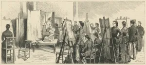 1881 Prints: Drawing Class in University College, London, 1881
