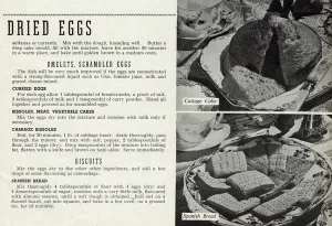 Recipes Prints: Dried egg recipes 1945