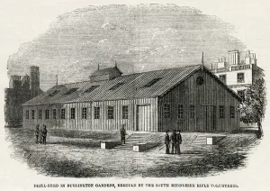 Regiment Prints: Drill shed in Burlington Gardens