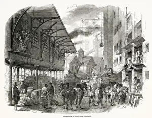 1849 Prints: Dry fruit trade of the port of London was full of activity about a month before Christmas