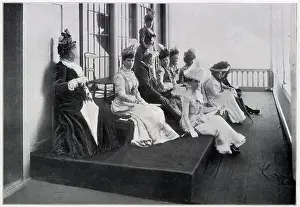 Sport Prints: The Duchess of York (later Mary of Teck) and party on the royal balcony. Date: 1899