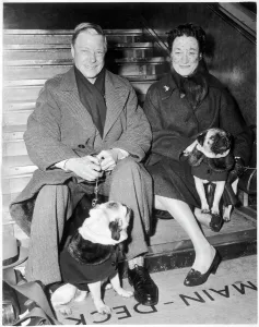 1955 Prints: Duke and Duchess of Windsor with their pugs