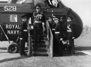 Remembrance Prints: Duke of Edinburgh arriving - Royal Marines, Eastney