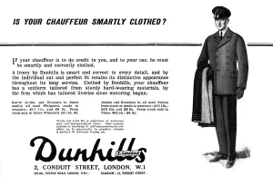 Dunhill Prints: Dunhills for chauffeur uniforms advertisement, 1924