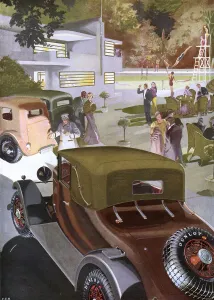 Deco Prints: Dunlop advertisement - arriving at a summer country club