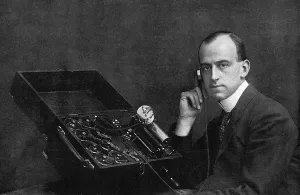 Cure Prints: E. Thorp Hicks with his sound educator for helping the deaf
