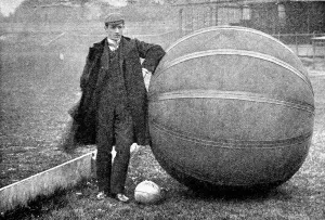Introduced Prints: E. V. Hanegan and a Pushball ball, Crystal Palace, 1902