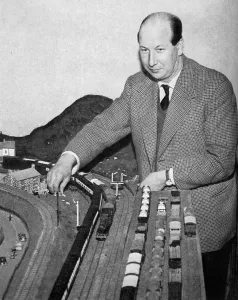 Trains Prints: Earl of Lanesborough with his model railway
