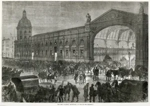 Drawn Prints: Early Morning at the Smithfield Meat Market, London 1870