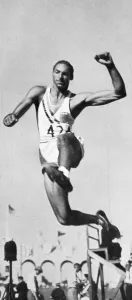 Medal Prints: Ed Gordon in the long jump in 1932 Olympic Games