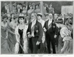 Devonshire Prints: Edward VII visiting Chatsworth House, Derbyshire