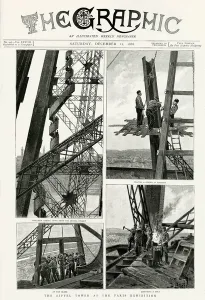 Builders Prints: Eiffel Tower being built 1888