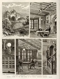 1881 Prints: Electric Lighting in Home of Industrialist William Armstrong