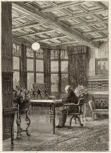 1881 Prints: Electric Lighting in Library of William Armstrong