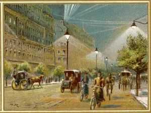 Cyclists Prints: Electric Str. Light U. K