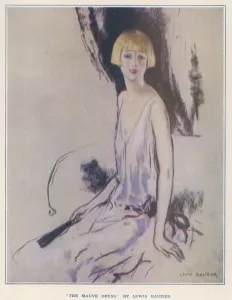 Bobbed Prints: Elegant young woman -- The Mauve Dress