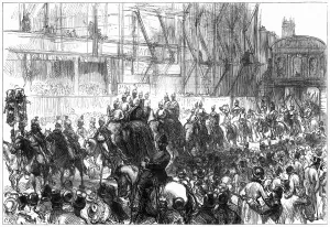 Elephants Prints: Elephants at The Lord Mayors Show, passing Temple Bar