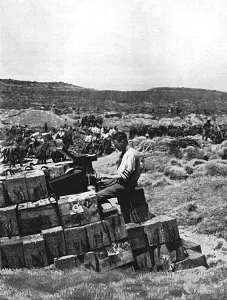Bartlett Prints: Ellis Ashmead-Bartlett writing a despatch, Dardanelles, WW1