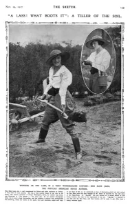 Elsie Prints: Elsie Janis working on the land, WWI
