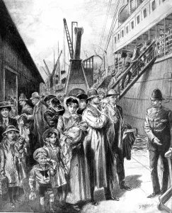 December Prints: Emigrants embarking at the Royal Albert Docks, London, 1911