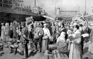 Waiting Prints: Emigrants waiting to board ship, Liverpool, 1907