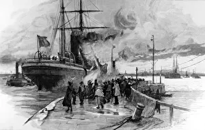 Dock Prints: Emigration. Cheer Boys Cheer An Emigrant Ship Leaving Harb