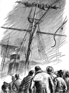 Steamer Prints: Emigration. From New to Old England. In the Inman Steamer C