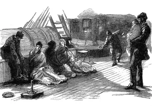 Steamer Prints: Emigration. From New to Old England, in the Inman Steamer. T