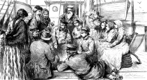 1891 Prints: The Emigration of Russian Jews. Sketches on Board