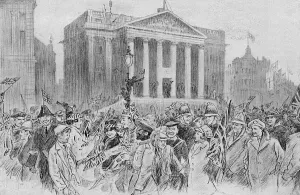Celebrating Prints: End of First World War, crowds at Mansion House