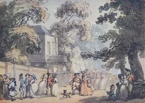 Eighteenth Prints: The End of the Mall (Spring Gardens) by Thomas Rowlandson