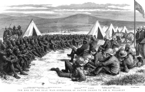 Garnet Prints: The End of the Zulu War. Surrender of native chiefs to Sir G