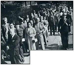 German Prints: Enemy aliens queue to register in London, September 1939