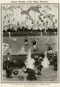 Kettle Prints: The enemy trying their tommy - scalders by W H Robinson